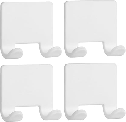 VANZAVANZU Razor Shaver Holder for Shower Wall Adhesive Hooks for Hanging, Bathroom Silicone Waterproof Shower Hooks Hair Brush Holder for Towel (2 Pack-White)