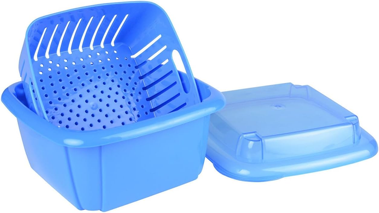 Hutzler 3-in-1 Berry Keeper Colander and Container, Keeps Berries Fresh Longer, 2 Pints, Apricot