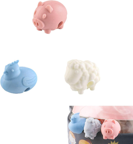 3 Pcs Pot Lid Lifter Silicone Spill Proof Lid Lifter Splash-Proof Steam Release Pan pot lid lifter Kitchen Tool Decoration Pot Lid & Cute Kitchen Accessories (Mixed (color random))