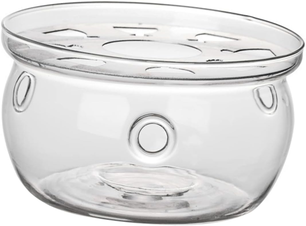 ABOOFAN High Borosilicate Glass Teapot Warmer with Candle Holder Elegant Heating Base for Tea House Restaurants and Home Use Tea Accessory