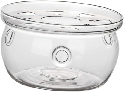 ABOOFAN High Borosilicate Glass Teapot Warmer with Candle Holder Elegant Heating Base for Tea House Restaurants and Home Use Tea Accessory