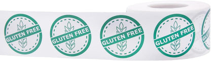 InStockLabels Gluten Free Food Rotation Labels, 1.25 Inch, 500 Stickers | Food safety allergy awareness labels for home meal prep, retail packaging, restaurants, food trucks and storage use