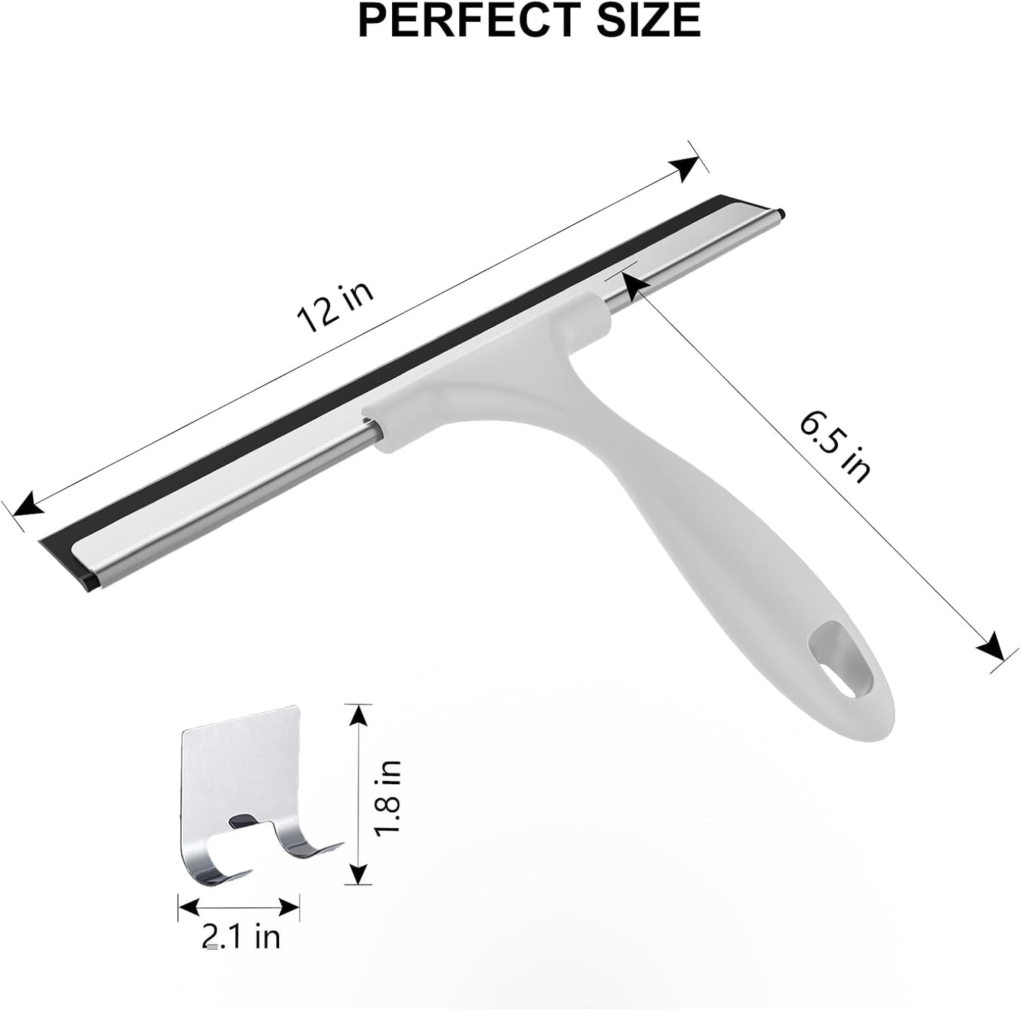 SetSail Squeegee for Shower Glass Door, 10 Inches, Black | Stainless Steel Shower Squeegee for Glass Doors, All-Purpose Window Squeegee for Shower Mirror Bathroom Car Window Cleaning