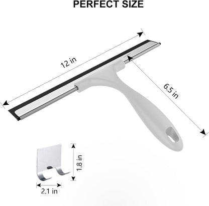 SetSail Squeegee for Shower Glass Door, 10 Inches, Black | Stainless Steel Shower Squeegee for Glass Doors, All-Purpose Window Squeegee for Shower Mirror Bathroom Car Window Cleaning
