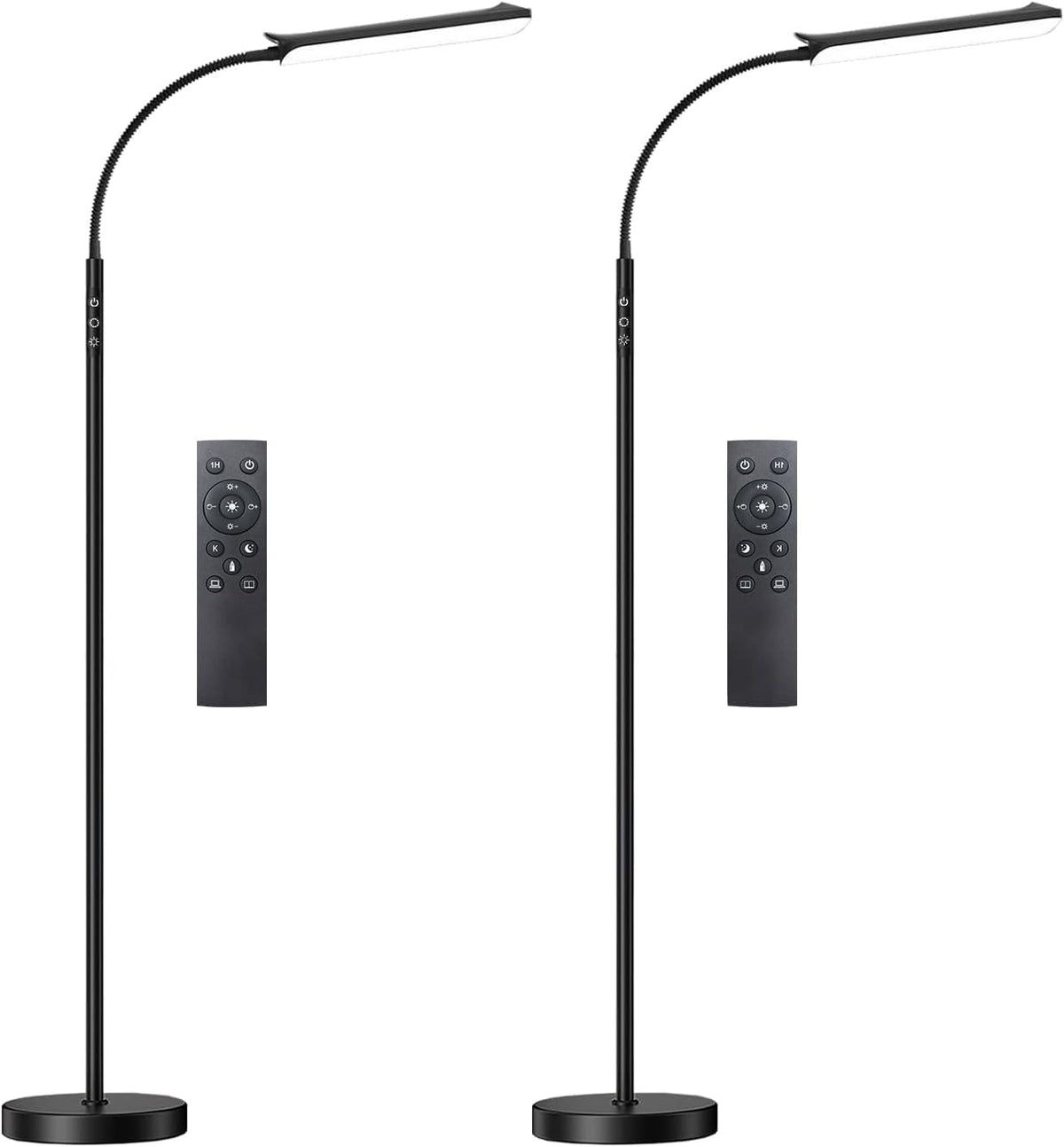 Yikuneng Dimmable LED Floor Lamp, Super Bright Reading Lamps Floor Standing lamp with Remote & Touch Control, Stepless Dimming & 2700K-6500K Color Temperature, for Living Room Bedroom Office, Black