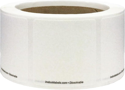 Dissolvable Blank Shelf Life Labels for Food Rotation Prep 2 x 2 Inch 500 Adhesive Stickers