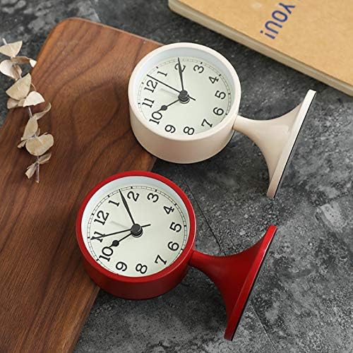 3" Round Quartz Analog Metal Alarm Clock Silent Non Ticking Desk Clock