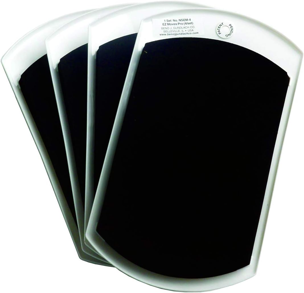 Furniture Slides for Carpet, Large (9” x 6”) - Easily Move Sofas, Loveseats, Cabinets, Bookcases, and More (4 Slides per Set)