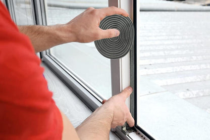 Bruiefpap 39.4FT Weather Stripping for Doors and Windows, Self-Adhesive Soundproofing Door Seal, Door Insulation for Sliding, Exterior, Frames and Front, 0.35'' Wide x 0.35'' Thick, Grey