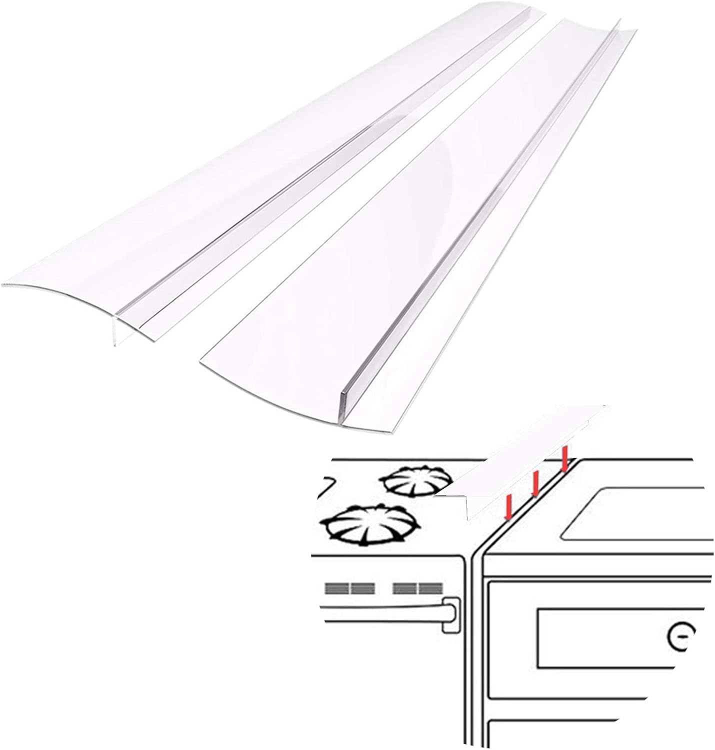 SEVCHY Silicone Stove Gap Covers (2 pack), Oven Gap Filler, Heat Resistant Stove Gap Filler, Seal Gap between Stovetop and Counter, Easy Clean (21 inch, Black)