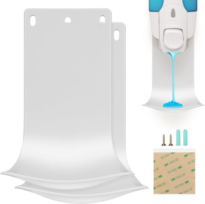 Dispenser Drip Tray Wall Mount Soap Dispenser Bracket,Laundry Detergent Drip Catcher Prevent Dripping and Spraying(White)