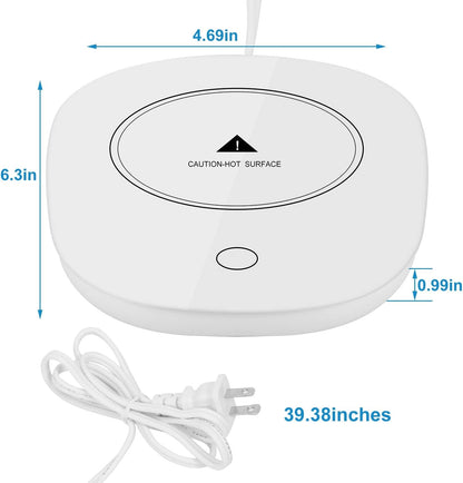 Coffee Mug Warmer, Mug Warmer with Auto Shut Off, Heated Coffee Mug for Desk Office Home, Electric Beverage Warmer for Coffee, Tea, Milk