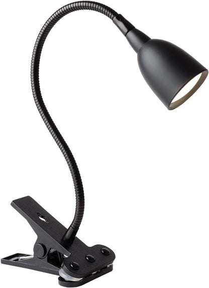 Newhouse Lighting NHCLP-LED-BLU Blue Metal Flexible Clamp-Style LED Goose Neck Desk Lamp in 3000K Warm White Color Temperature with Power Adapter and 6 ft. Power Cord