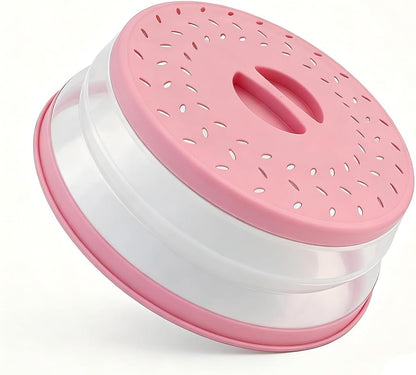 Collapsible Microwave Splatter Cover(Light purple, 10.5IN) | Microwave Plate Cover With Steam Vent，BPA-Free Silicone & Plastic