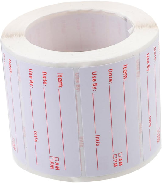 TEHAUX 1roll Writing Rotation Labels Food Labels Stickers Tiny Stickers for Day Dots Dry Surface Adhesive Removable for Restaurant Home and Grocery Stores