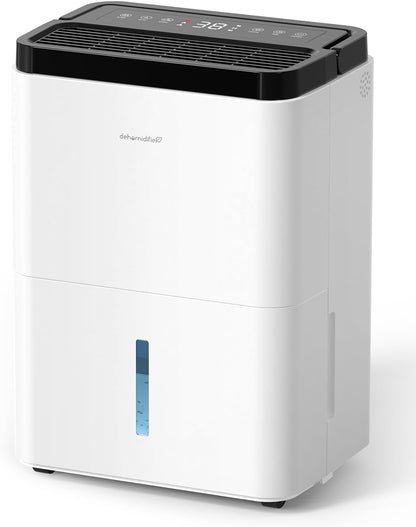 Small Dehumidifier,35OZ,25dB Quiet for Bedroom Bathroom Closet | 350 Sq.Ft, Energy Saving, Auto Defrost, Auto Shut-off, Colorful lights, for Wardrobe Office & RV, White