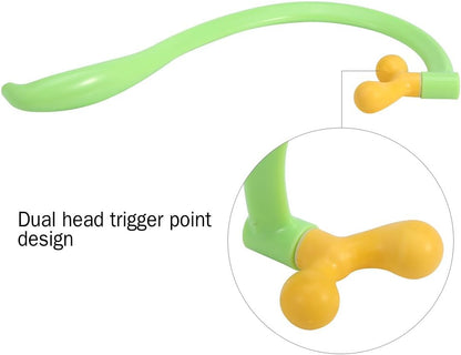 Manual Back Massager with Adjustable Dual Heads – Ergonomic Handheld Cane for Neck, Shoulders & Upper Back Pain Relief, Pressure Point & Knot Massage Tool