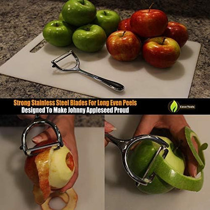 Cave Tools Vegetable Y Peeler Julienne Swivel Slicer With Potato Eye Remover for Peeling Fruits and Vegetables - Kitchen Gadgets