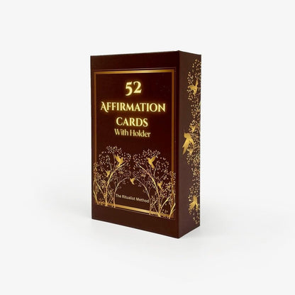 The Ritualist Method Card Deck, 52 Soft Touch Daily Affirmation Cards with an Engraved Wooden Stand in a Giftable Rigid Magnet Closure Box for Calm, Confidence, Mindfullness and Self Care