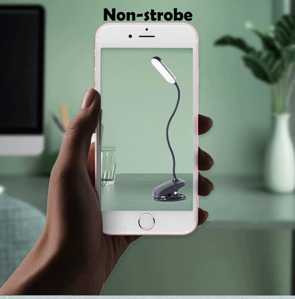 COLORLIFE Desk Lamp Clip On Light-7W 2600mAH Flexible Gooseneck Battery Operated Rechargeable Reading Lamp with Clamp & Stepless Brightness for Desk,Piano,Bed Headboard and Computers