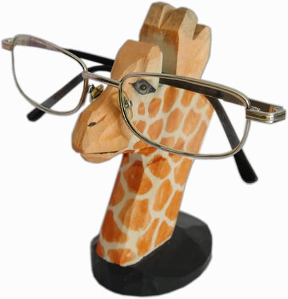 Red Dollar Handmade Wood Carved Animal Eyeglass Holder, Cute Sunglasses Display Stand, Nightstand Home Office Desk Decor, Christmas Holiday New Year Business Gift for Men Women Adults (Dog)