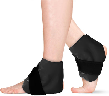 RelaxCoo Ankle Ice Pack Wrap for Swelling, Reusable Gel Ice Pack for Ankle Injuries, Cold Compress Therapy for Foot Pain Relief, Achilles Tendonitis, Plantar Fasciitis, Sprains