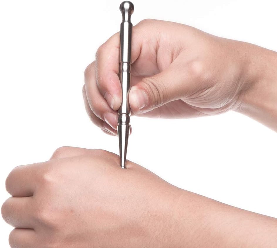FeelFree Sport Manual Acupuncture Pen, Acupressure Pen & Fascia Stick | Stainless steel massage tool with dual heads for trigger points