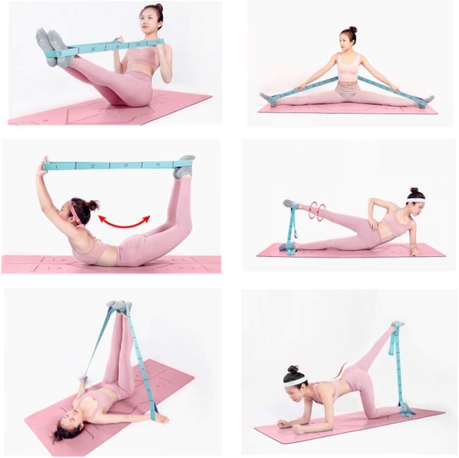 Stretching Straps Hamstring Stretcher Device Elastic Exercise Band Yoga mat Carrying Straps Leg Exercise Equipment Stretching Strap with Loops for Flexibility Stretch Strap 11 Loops
