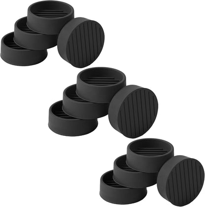 Jayen Rubber Furniture Caster Cups, Non-Slip Round Furniture Pads, 1.5" | Inner & Outer Anti-Slip Texture Helps Keep Beds and Couches from Sliding While Protecting Hardwood, Tile & Other Floors