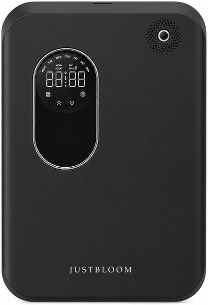 JUSTBLOOM Hotel Essential Oil Diffuser, Waterless Fragrance Diffuser | Up to 4000 Sq Ft: Smart App Control, Cold Air Diffusion, ,360° Ambient Light, Auto Shut-Off, Premium Aluminum Design