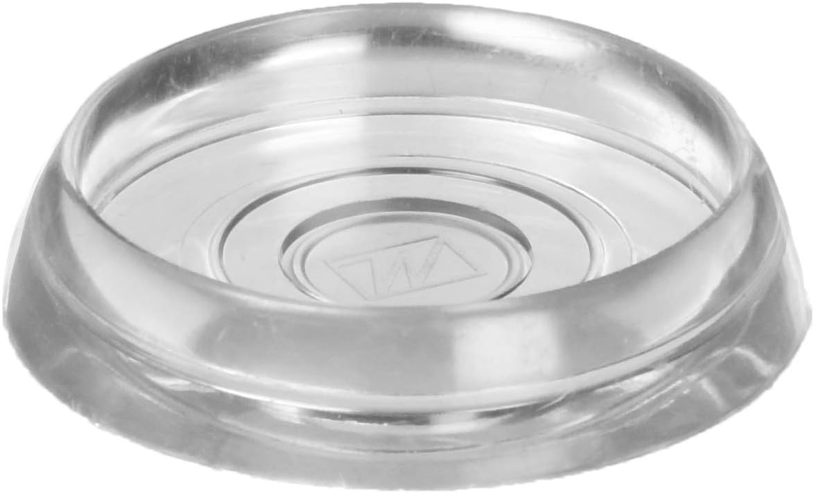 SoftTouch 1-3/8" Round Reusable Furniture Caster Cups for Couches, Chairs, Tables on Carpet or Hard Surfaces, Furniture Wheel Caster Cups with Vinyl Base, Set of 4, Clear
