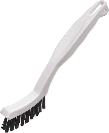 SPARTA Grout Brush with Stiff Nylon Bristles, 8 Inch, White | Flo-Pac, Stiff Crimped Nylon Bristles, 2.75-Inch Brush Section, Narrow Crevices, BPA Free