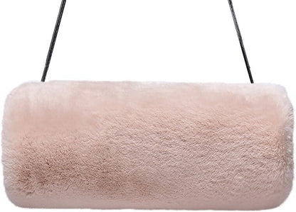 Faux Fur Hand Muffs for Women Winter Warm Arm Hand Warmer Gloves Arms Warmer Fluffy Warm Faux Fur Muffs with Strap