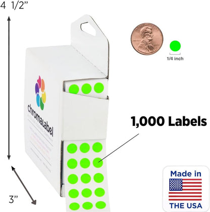 Dark Blue, Red & Yellow Dots, 1/4 Inch, 1000/Box Each Color | Writable Semi-Gloss Circle Labels in Dark Blue, Red and Yellow for Offices, Retail and Classrooms. Made in USA - Colors B