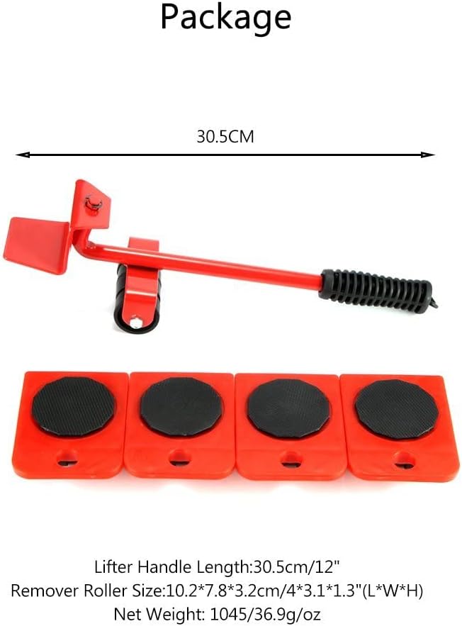 Furniture Moving & Lifting Tool Set, Movers with 360° Swivel Wheels, Lifter for Bed, Sofa, Heavy Appliances, Home & Professional Use, Supports Upto 600 lbs NOT Suitable for Carpets (14)