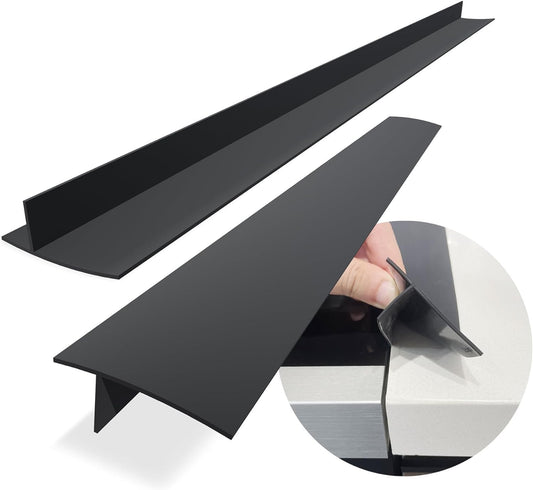 KindGa Silicone Stove Counter Gap Cover - 25 Inch Gap Filler 2 Pack Black