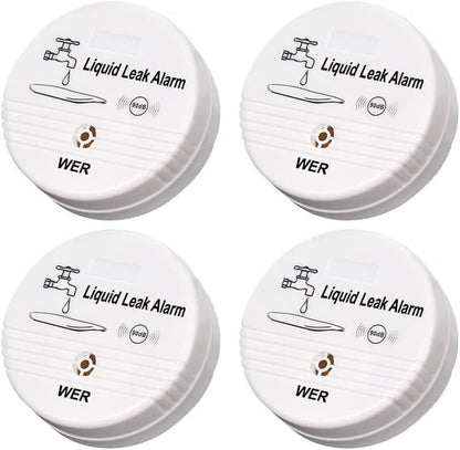 WER 90dB High-Sensitivity Water Leak Alarm, Liquid Overflow Detector Sensor | Battery-Powered Water Sensor for Kitchen, Bathroom, Basement, Laundry Room, Prevent Home Water Damage (Without Battery 2PC)