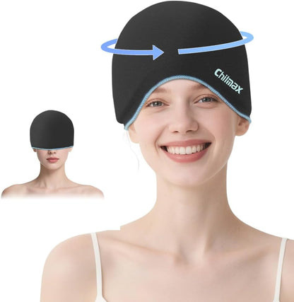 Migraine Relief Cap with Slide-Up Eye Mask, Headache Relief Ice Hat