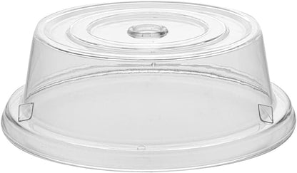Restaurantware Cater Tek 11 Inch Polycarbonate Plate Cover 1 Shatterproof Dish Cover - Microwavable Endures Up To 210F Clear Plastic Splatter Cover With Finger Hole For 11 Inch Plates