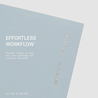 Cloth & Paper Travel Notebook | Daily Wellness Planner – Smoked Salt | Pocket Plus Wellness Planner 3.2" x 6" | Habit Tracker & Self Care Journal for Goals, Gratitude & Reflection – Soft Touch Cover
