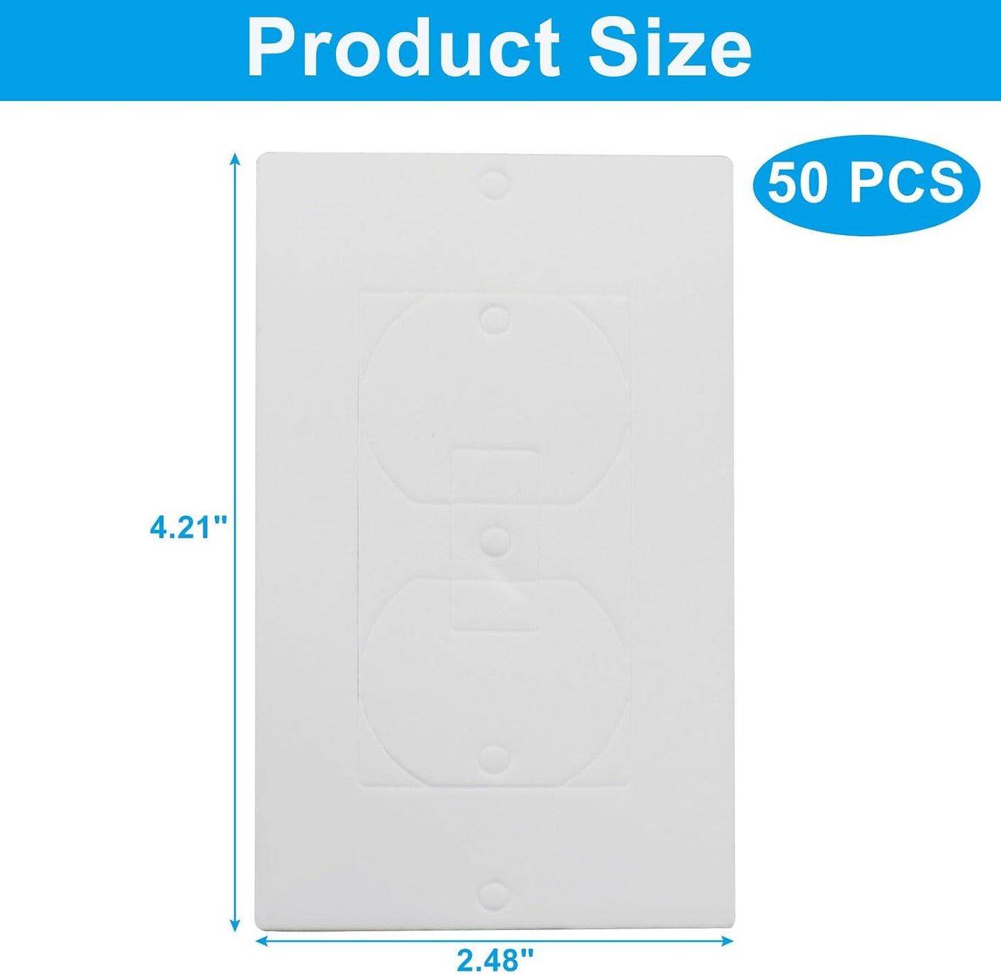 50 Pcs Electrical Outlet Insulation Pads, Double Board | Draft Sealers, Foam Gasket, Light Switch Covers, Wall Insulation Gasket