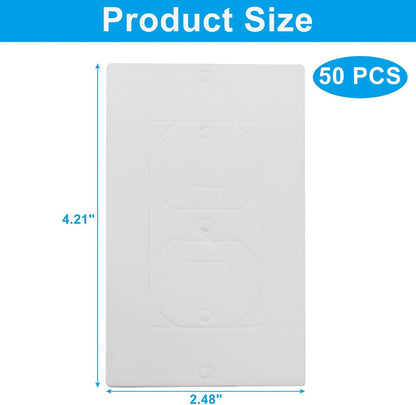 50 Pcs Electrical Outlet Insulation Pads, Double Board | Draft Sealers, Foam Gasket, Light Switch Covers, Wall Insulation Gasket