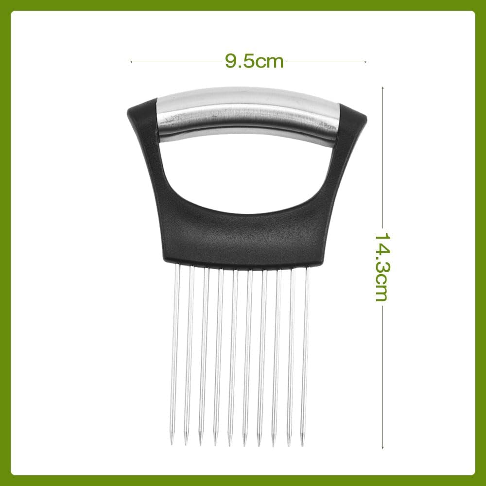 2026 New Onion Holder for Slicing, Stainless Steel Onion Slice Holder Vegetable Slicer Cutter for Potato and Tomato, Kitchen Chopper Slicing Assistant Tool Lemon Slicer Onion Cutter for Slicing (2PCS)