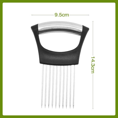 2026 New Onion Holder for Slicing, Stainless Steel Onion Slice Holder Vegetable Slicer Cutter for Potato and Tomato, Kitchen Chopper Slicing Assistant Tool Lemon Slicer Onion Cutter for Slicing (2PCS)