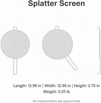 Stainless Steel Splatter Screen for Frying Pan, 13 Inch Mesh Oil Guard to Keep Stovetop Clean (1 Piece)