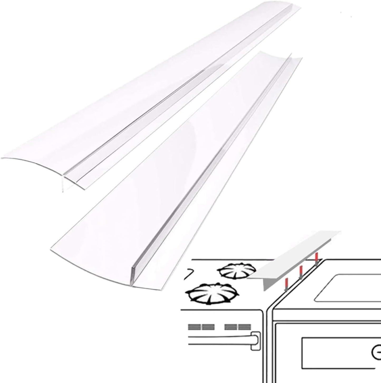SEVCHY Silicone Stove Gap Covers (2 pack), Oven Gap Filler, Heat Resistant Stove Gap Filler, Seal Gap between Stovetop and Counter, Easy Clean (21 inch, Black)