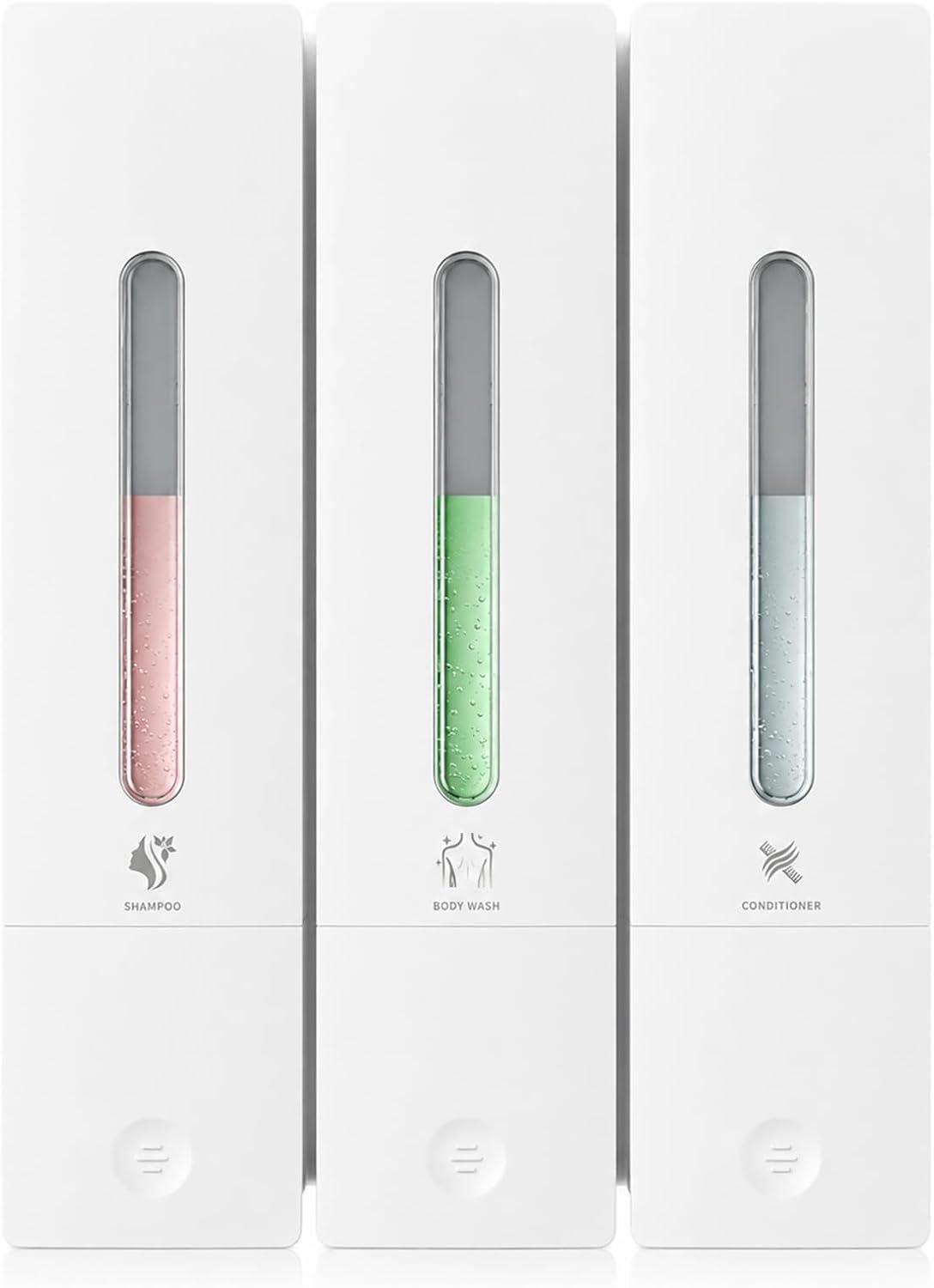 Shampoo and Conditioner Dispenser - Wall-Mounted 3-Chamber Shower Soap Dispenser, No-Drill, 1200ML Capacity, for Bathroom & Hotel