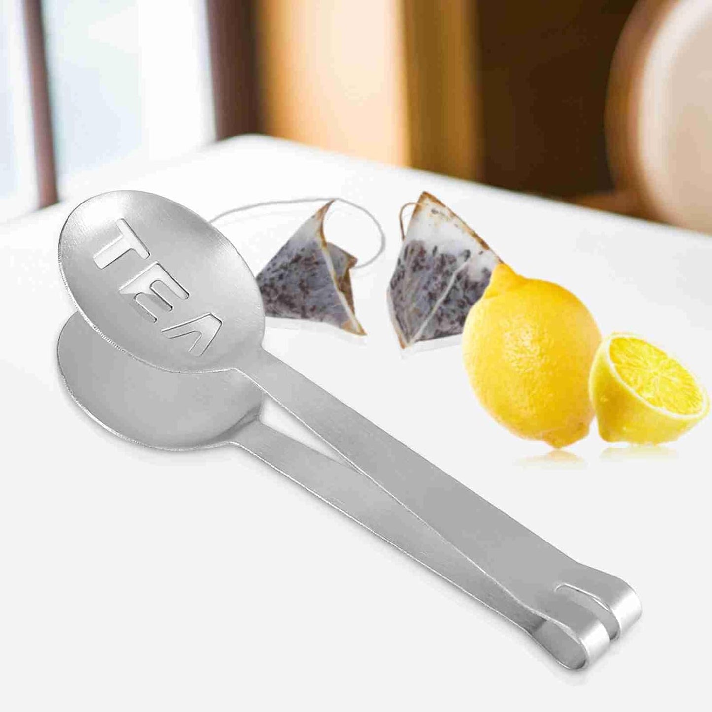 1 Pcs Stainless Steel Tea Bag Tongs, Round Tea Bag Squeezer, Tongs Strainer Gripper Picker, Herb Grip, for Gripping Ice Cubes, for Kitchen