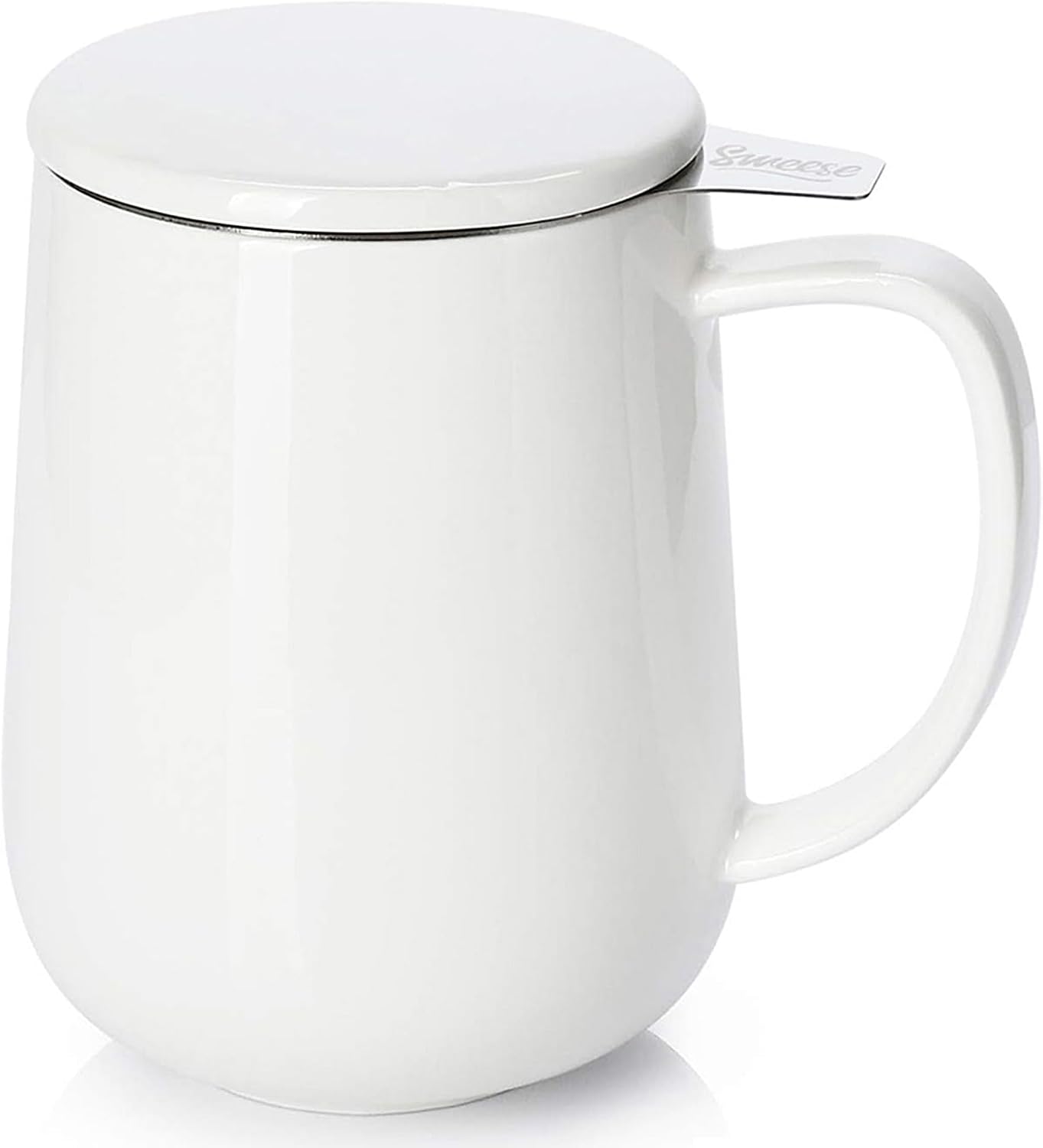 Sweese 20 OZ Porcelain Tea Mug with Infuser and Lid, Loose Leaf Tea Cup, Gifts for Tea Lover - Mint Green
