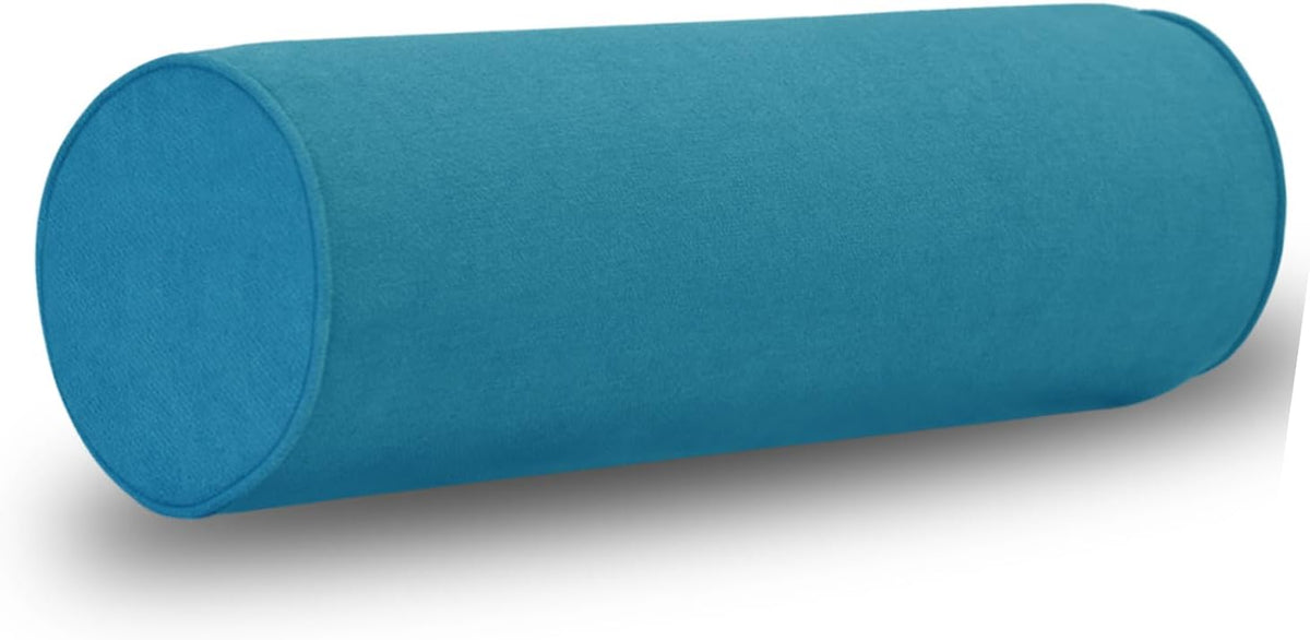 Cylinder Round Memory Foam Support Pillows Cervical Neck Roll Pillow with Pillowcase Soft, Comfortable and Breathable for Sleeping, Chair, Car, Sofa，Travel (Navy Blue, 24X6)